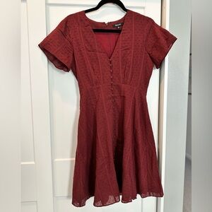 Beautiful maroon dress.